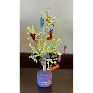 Dept 56 Tree Wired Celebrate the Day Wood Gift Ornaments Holiday Lighted‎ WORKS